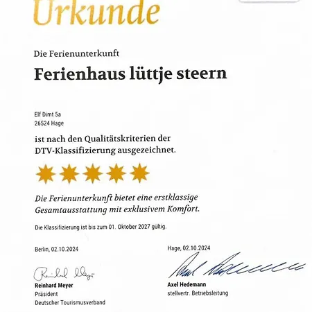 Luettje Steern 5 Sterne * Hage